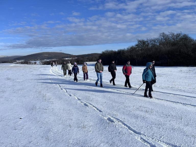 Zarándokok a Korponai fennsíkon (Fotó: Via Mariae)