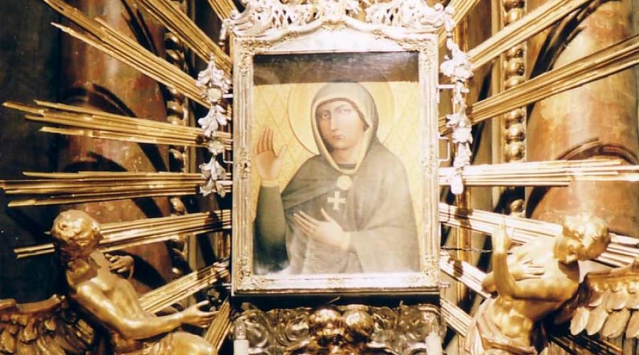 A nagyszombati Könnyező Szűzanya kegyképe (Fotó: bucsujaras.hu)